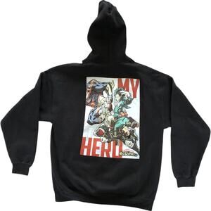 My Hero Academia Deku Bakugo AllMight Funimation Large Black Hoodie
